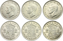 Great Britain 3 x 1/2 Crown 1940 - 1945
KM# 856; N# 7181; Silver; Georg VI; XF.