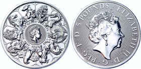 Great Britain 5 Pounds 2021 
N# 299474; Silver (.999) 62.42 g., 38.61 mm.; The Queens Beasts Completer; UNC.