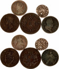 Great Britain Lot of 5 Coins 1540 - 1812
Silver & Copper; VF.