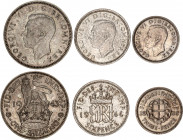 Great Britain Lot of 3 Coins 1938 - 1944
KM# 848-852-853; Silver; George VI (1936-1952); AUNC-UNC.