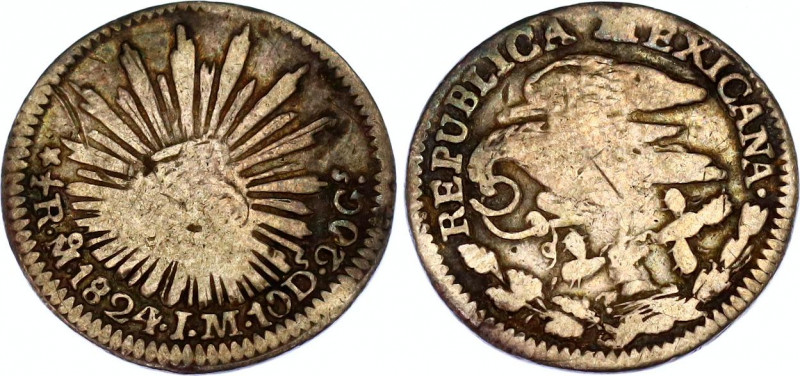 Mexico 1/2 Real 1829 Mo JM
KM# 370.9; N# 31297; Silver; F/VF, nice toning.