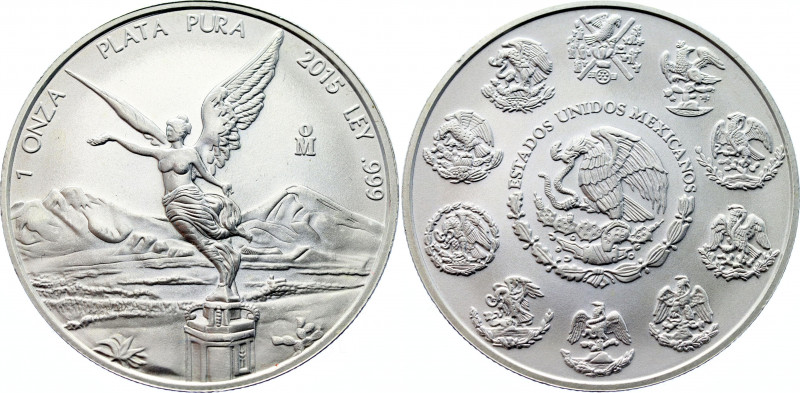 Mexico 1 Onza 2015 Mo
KM# 639; N# 13855; Silver; "Libertad"; UNC.