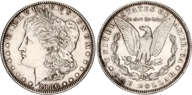 United States 1 Dollar 1886
KM# 110; N# 1492; Silver; "Morgan Dollar"; Mint: Ph...