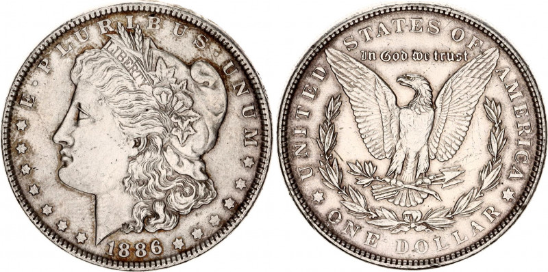 United States 1 Dollar 1886
KM# 110; N# 1492; Silver; "Morgan Dollar"; Mint: Ph...