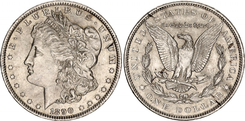 United States 1 Dollar 1890 
KM# 110; N# 1492; Silver; "Morgan Dollar"; UNC.