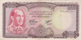 Afghanistan, 1.000 Afghanis, 1967, VF(+), p46
VF(+)
Split, bands, rips and stains
Estimate: USD 20-40