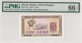 Albania, 3 Leke, 1976, UNC, p41a
UNC
PMG 66 EPQ
Estimate: USD 25-50