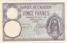 Algeria, 20 Francs, 1928, UNC(-), p78b
UNC(-)
There is a pinhole and a broken one.
Estimate: USD 50-100