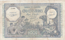Algeria, 500 Francs, 1943, FINE, p93
FINE
Split, bands, rips and stains
Estimate: USD 125-250