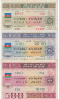 Azerbaijan, 250-500-1.000 Manat, 1993, VF, p13A; p13B; p13C, (Total 3 banknotes)
VF
Azerbaijan Republic Loan Bonds
Estimate: USD 20-40