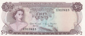 Bahamas, 1/2 Dollar, 1968, UNC, p26a
UNC
Queen Elizabeth II. Potrait
Estimate: USD 25-50