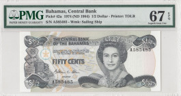 Bahamas, 1/2 Dollar, 1974, UNC, p42a
UNC
PMG 67 EPQ, High condition 
Estimate: USD 30-60