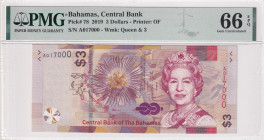 Bahamas, 3 Dollars, 2019, UNC, p78
UNC
PMG 66 EPQ, Queen Elizabeth II. Potrait
Estimate: USD 30-60