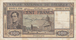 Belgium, 100 Francs, 1949, VF, p126
VF
There are pinholes and spots.
Estimate: USD 20-40
