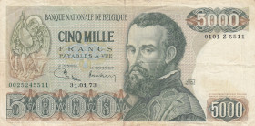 Belgium, 5.000 Francs, 1973, FINE(+), p137
FINE(+)
Split, rips and stains
Estimate: USD 200-400