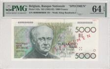 Belgium, 5.000 Francs, 1982/1992, UNC, p145s, SPECIMEN
UNC
PMG 64 EPQ
Estimate: USD 1250-2500