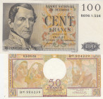 Belgium, 50-100 Francs, 1956/1957, p129; p133, (Total 2 banknotes)
50 Francs, AUNC; 100 Francs, UNC(-)
Estimate: USD 20-40