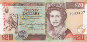 Belize, 20 Dollars, 2007, UNC, p69c
UNC
Queen Elizabeth II. Potrait
Estimate: USD 50-100