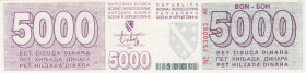 Bosnia - Herzegovina, 5.000 Dinara, 1992, AUNC, p27a
AUNC
Estimate: USD 20-40