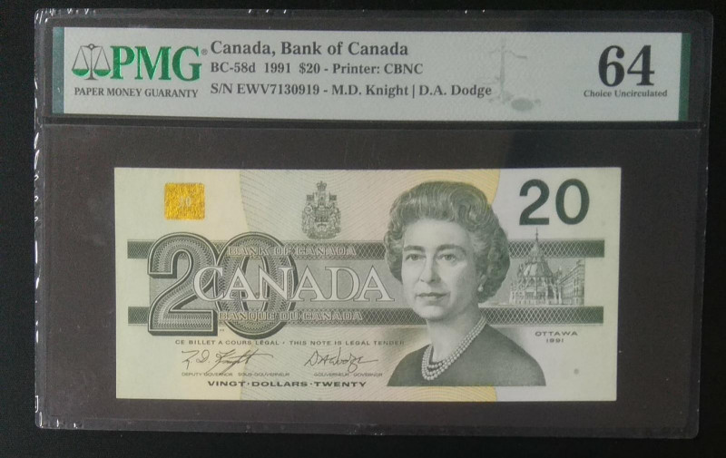 Canada, 20 Dollars, 1991, UNC, p97d
UNC
PMG 64
Estimate: USD 50-100