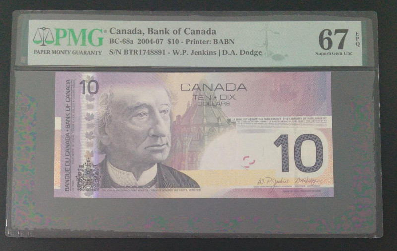 Canada, 10 Dollars, 2005, UNC, p102Ab
UNC
PMG 67 EPQ, High condition 
Estimat...