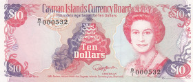 Cayman Islands, 10 Dollars, 1991, UNC, p13as
UNC
Queen Elizabeth II. Potrait, Low Serial Number
Estimate: USD 150-300