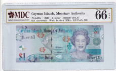 Cayman Islands, 1 Dollar, 2010, UNC, p38c
UNC
MDC 66 GPQ, Queen Elizabeth II. Potrait
Estimate: USD 25-50