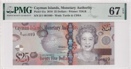 Cayman Islands, 25 Dollars, 2010, UNC, p41a
UNC
PMG 67 EPQ, High condition , Queen Elizabeth II. Potrait
Estimate: USD 75-150