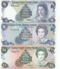 Cayman Islands, 1-1-5 Dollars, 1974/1998, UNC, p12a; p5f; p21a, (Total 3 banknotes)
UNC
Queen Elizabeth II. Potrait
Estimate: USD 30-60