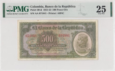 Colombia, 500 Pesos Oro, 1951/1953, VF, p391d
VF
PMG 25
Estimate: USD 125-250