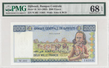 Djibouti, 2.000 Francs, 2005, UNC, p43
UNC
PMG 68 EPQ, High Condition 
Estimate: USD 30-60