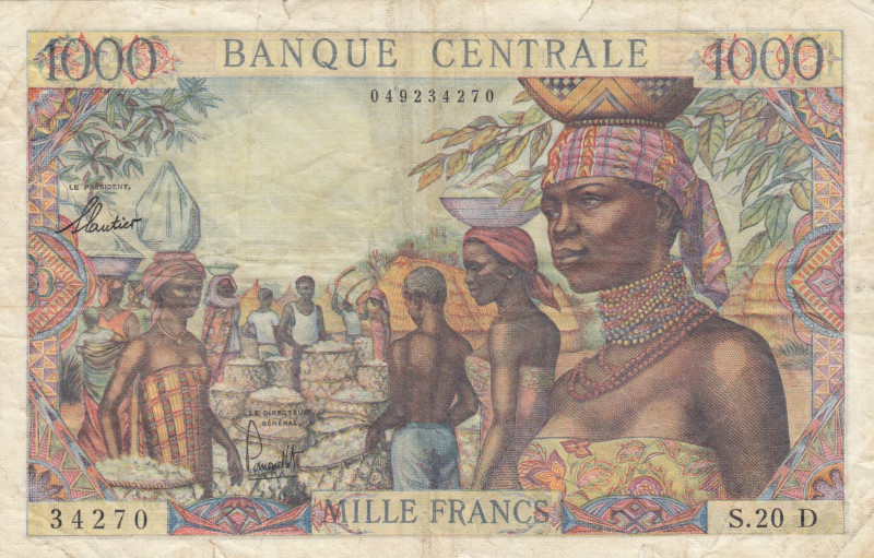 Equatorial African States, 1.000 Francs, 1963, VF, p5h
VF
"D" Gabon, There are...