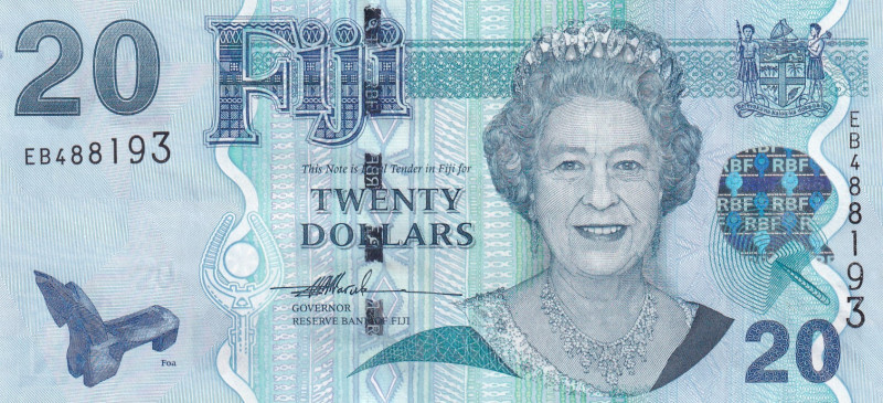 Fiji, 20 Dollars, 2007, UNC, p112a
UNC
Queen Elizabeth II. Potrait
Estimate: ...