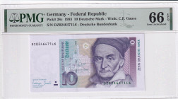 Germany - Federal Republic, 10 Deutsche Mark, 1993, UNC, p38c
UNC
PMG 66 EPQ
Estimate: USD 40-80