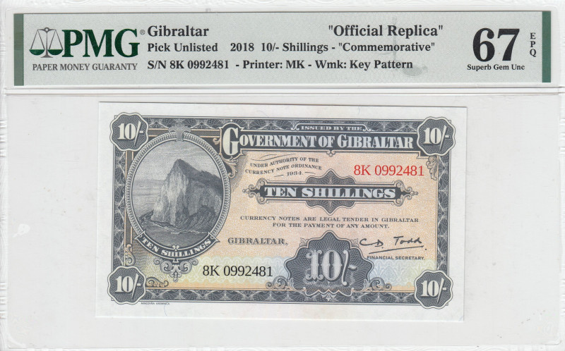 Gibraltar, 10 Shillings, 2018, UNC, p41a
UNC
PMG 67 EPQ, High condition , Repr...