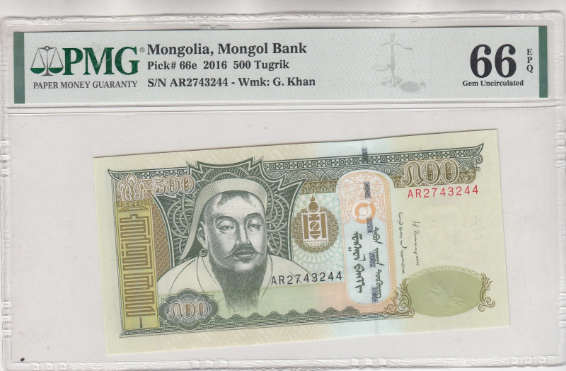 Mongolia, 500 Tugrik, 2016, UNC, p66e
UNC
PMG 66 EPQ
Estimate: USD 25-50