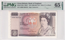 Great Britain, 10 Pounds, 1984/1986, UNC, p379c
UNC
PMG 65 EPQ, Queen Elizabeth II. Potrait
Estimate: USD 70-140