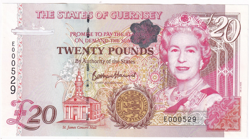 Guernsey, 20 Pounds, 1996, UNC, p58c
UNC
Low Serial Number
Estimate: USD 50-1...