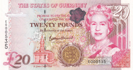 Guernsey, 20 Pounds, 1996, UNC, p58c
UNC
Queen Elizabeth II. Potrait, Low Serial Number
Estimate: USD 50-100
