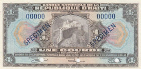 Haiti, 1 Gourdes, 1919, UNC, p185s, SPECIMEN
UNC
There is a crack in the lower left corner.
Estimate: USD 40-80