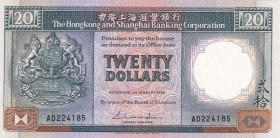 Hong Kong, 20 Dollars, 1986, AUNC, p192a
AUNC
Estimate: USD 25-50
