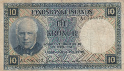 Iceland, 10 Kronur, 1928, FINE, p28
FINE
There are stains and split
Estimate: USD 20-40