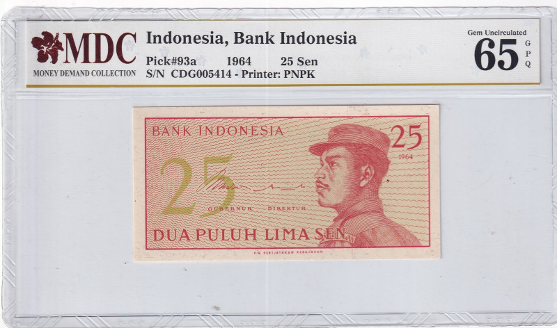 Indonesia, 25 Sen, 1964, UNC, p93a
UNC
MDC 65 GPQ
Estimate: USD 20-40