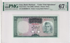 Iran, 20 Rials, 1969, UNC, p84cts, SPECIMEN
UNC
Color trial specimen, PMG 67 EPQ, High condition 
Estimate: USD 550-1.100