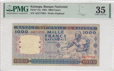 Katanga, 1.000 Francs, 1962, VF, p14a
VF
PMG 35
Estimate: USD 275-550