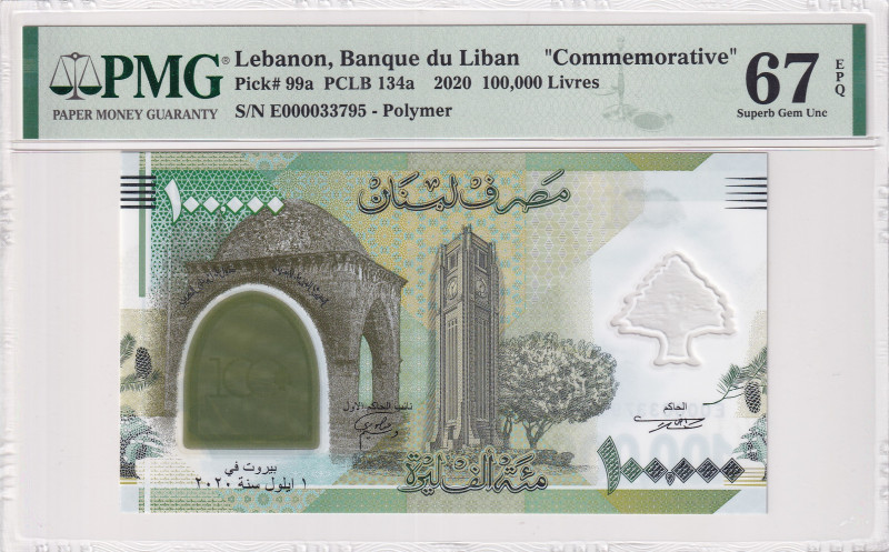 Lebanon, 100.000 Livres, 2020, UNC, p99a
UNC
PMG 67 EPQ, High condition , Comm...