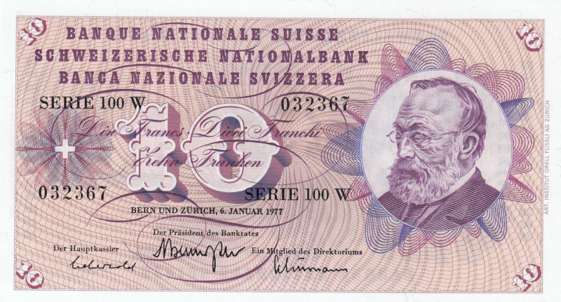 Switzerland, 10 Franken, 1977, UNC, p45u
UNC
Estimate: USD 20-40