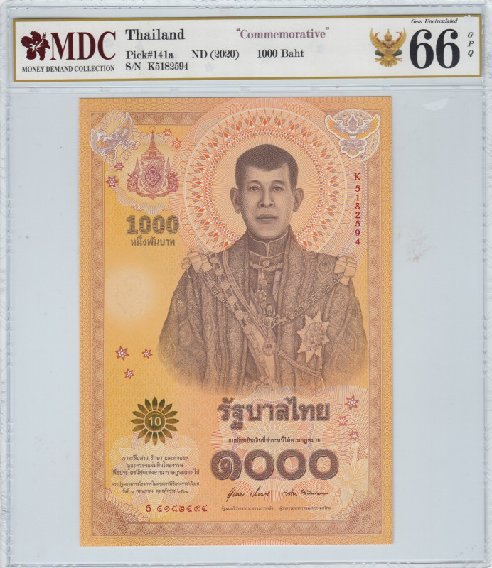 Thailand, 100 Baht, 2020, UNC, p141a
UNC
MDC 66 GPQ, Commemorative banknote
E...