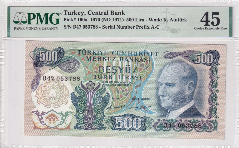 Turkey, 500 Lira, 1971, XF, p190a, 6.Emission
XF
PMG 45
Estimate: USD 50-100