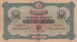 Turkey, Ottoman Empire, 1 Livre, 1916, FINE, p90a, Talat / Janko
FINE
V. Mehmed Reşad period, AH: 6 August 1332, sign: Talat/ Janko, Split
Estimate...